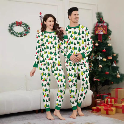 Christmas Family Pajama Set with Christmas Tree Print