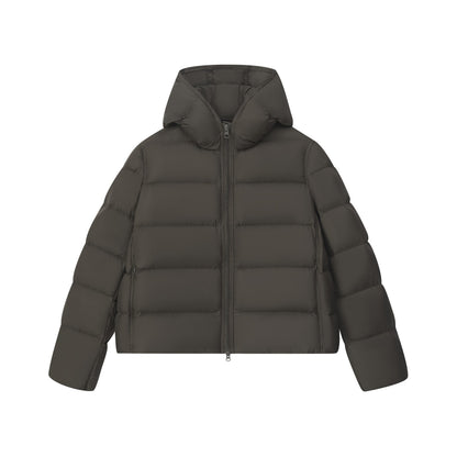 Short ladies' down jacket with goose down filling