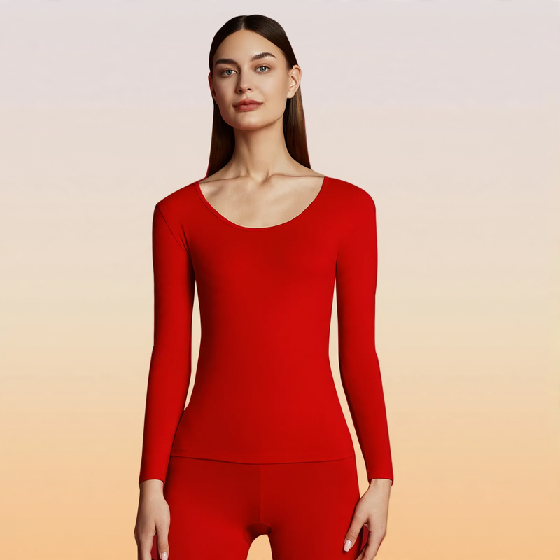 Red cotton thermal set for men and women