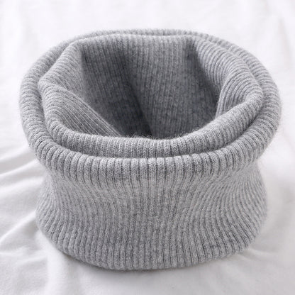 Knitted tube scarf, lined, for men and women
