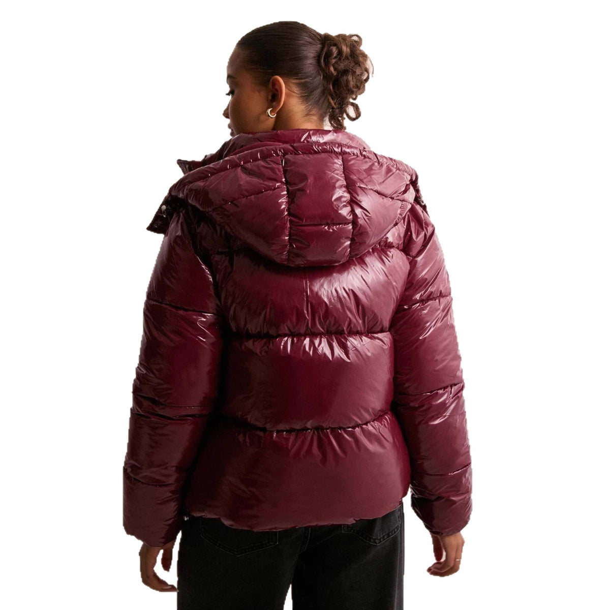 Padded women's hoodie jacket with 3D effect