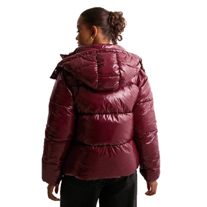 Padded women's hoodie jacket with 3D effect
