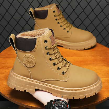 Men's work boots, water-repellent, with platform sole