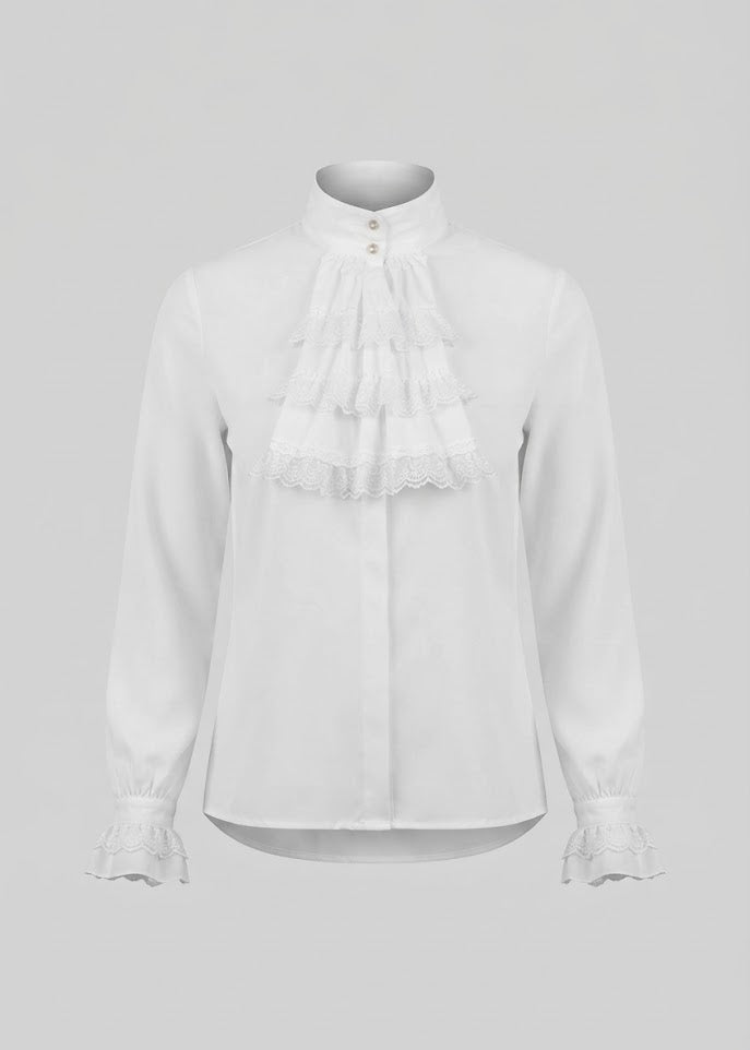 Women's Ruffled Shirt with Elegant Collar EVA-US