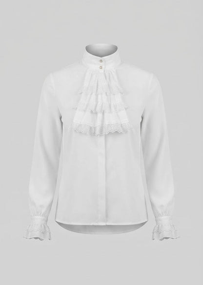 Women's Ruffled Shirt with Elegant Collar EVA-US