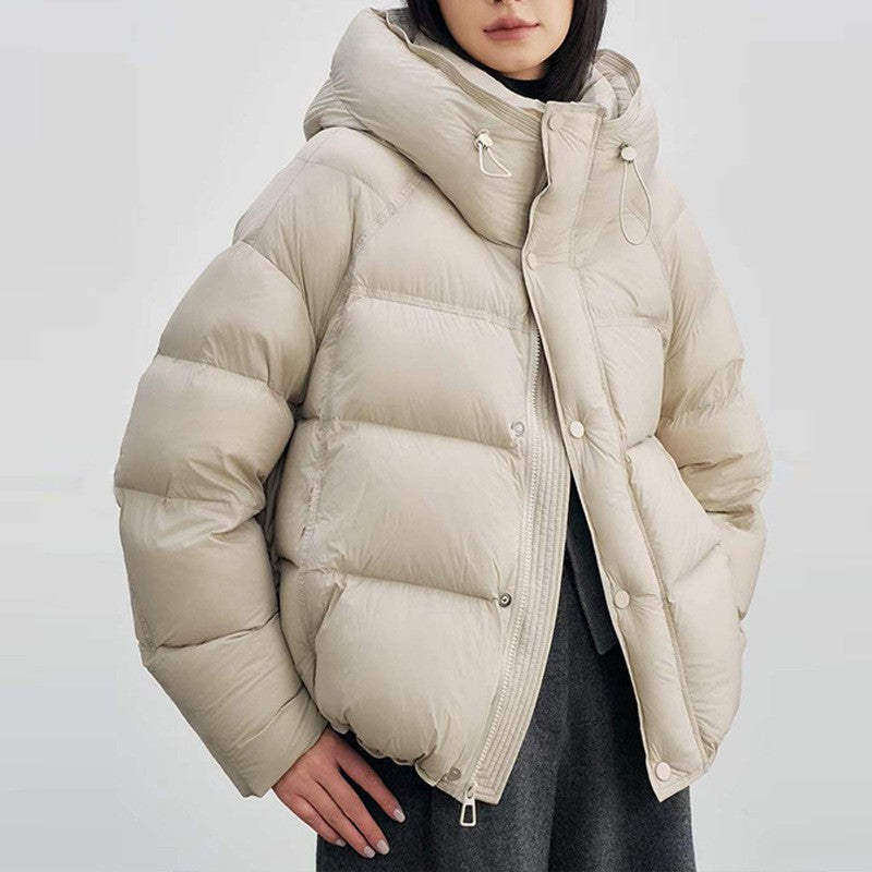 Light short women's down jacket