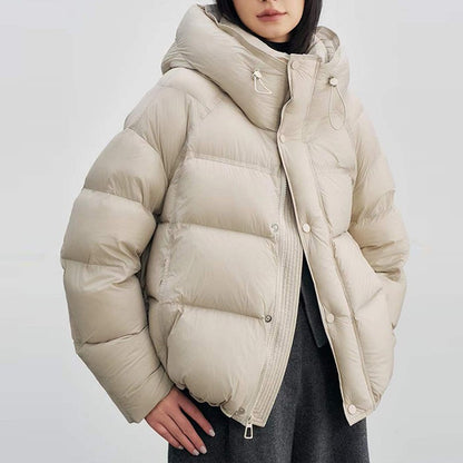 Light short women's down jacket