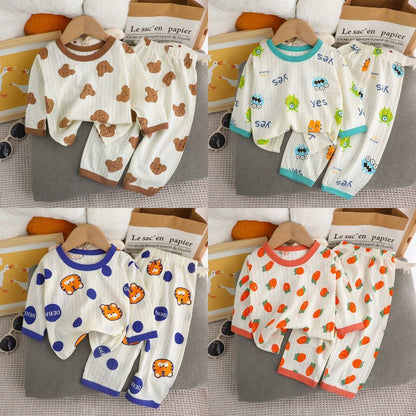 Kids Pajama Set, Cotton, 3/4 Sleeves, Summer
