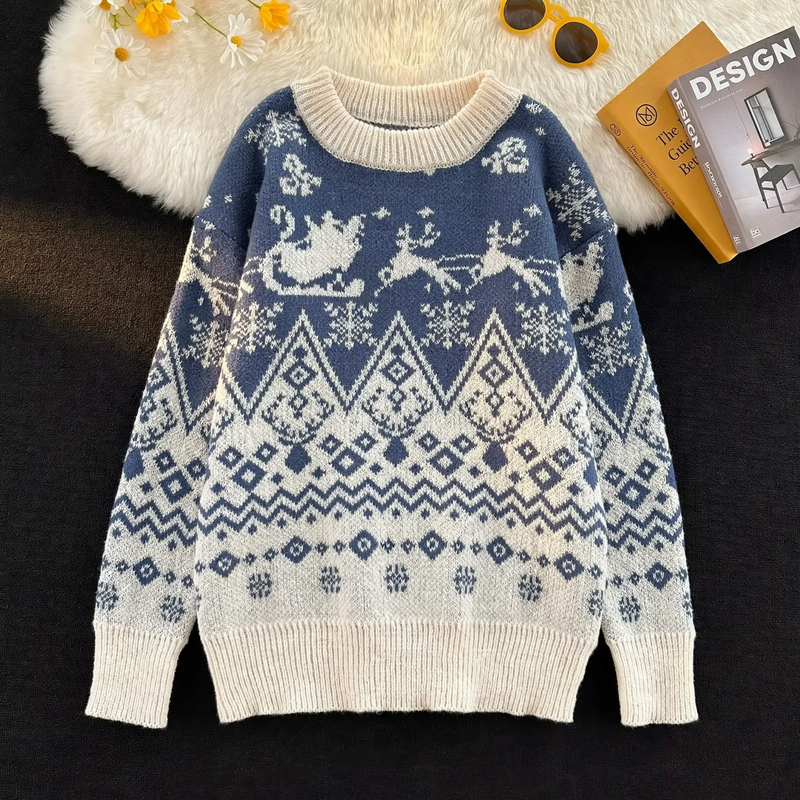 Men's knit sweater, loose fit, warming
