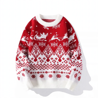 Knit pullover with round neck, floral pattern