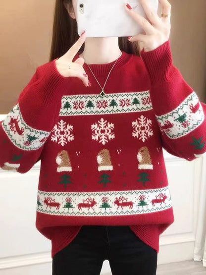 Christmas sweater, round neck, loose fit