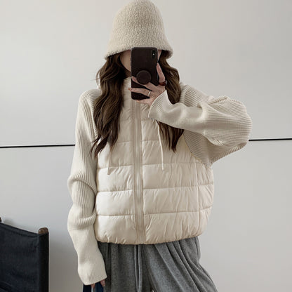 Light women's quilted jacket with hood