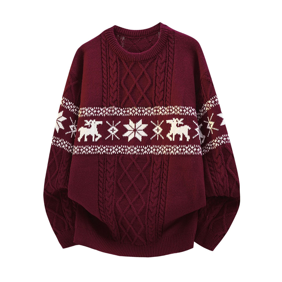 Christmas sweater with reindeer pattern