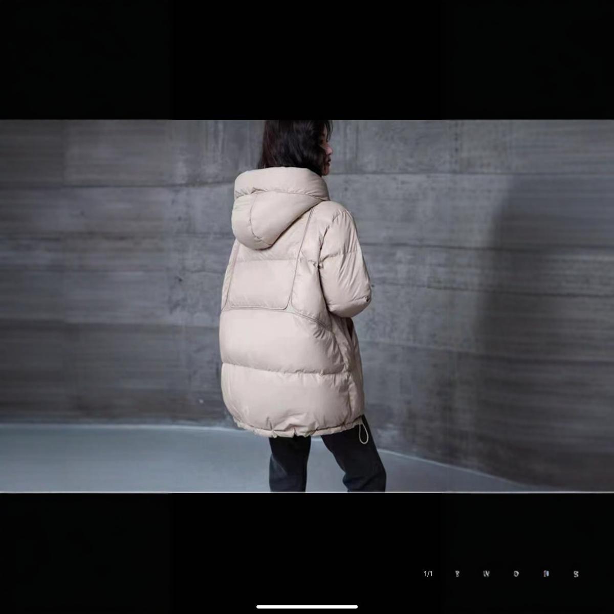 Modern down jacket with hood for women