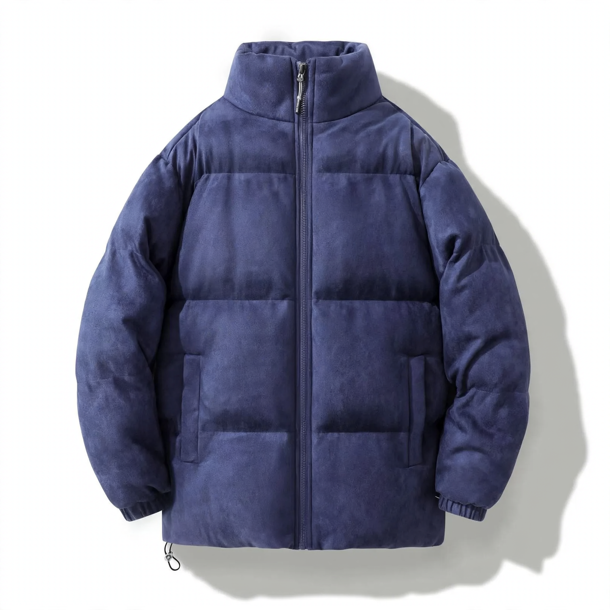 Padded men's winter jacket in suede look