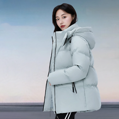 Short, extra thick down jacket for women