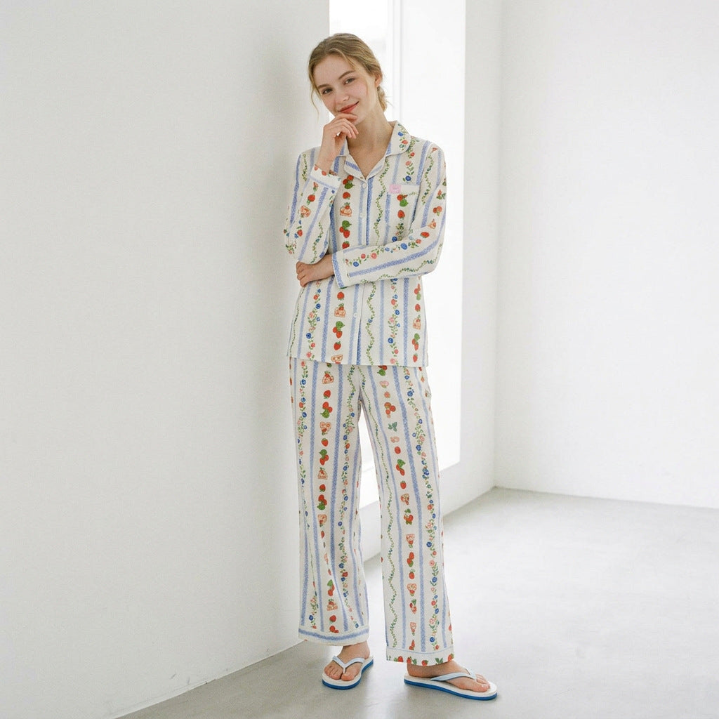 Women's Pajama Set, Cotton, with Light Fleece Lining