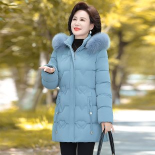 Padded women's winter coat with hood
