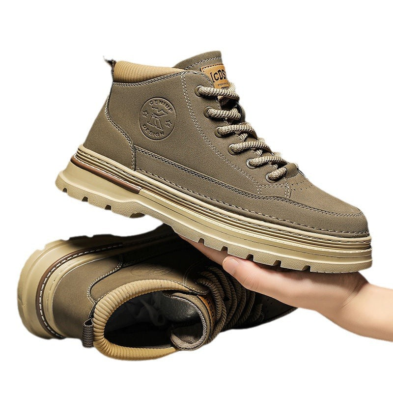 Men's vintage style boots, breathable