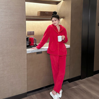 Women's Pajama Set made of flannel, warm and festive
