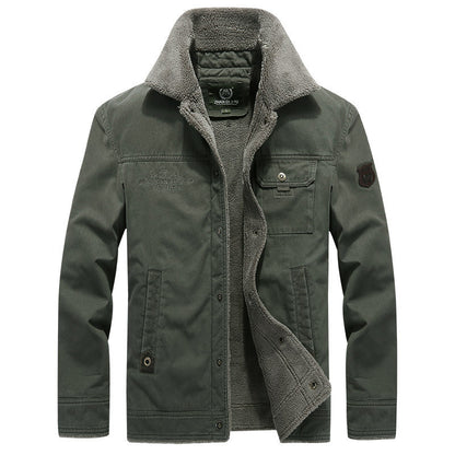 Padded men's winter jacket, loose fit, embroidered