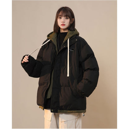 Padded women's winter jacket in layered look