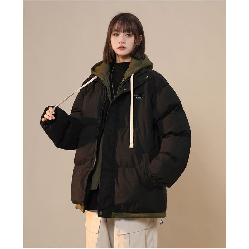 Fleece-lined women's winter jacket in layered look