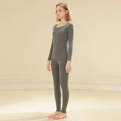 Women's thermal underwear set, seamless, lined