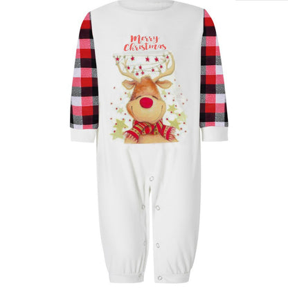 Family pajama set with animal and checked patterns