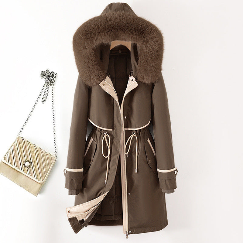 Ladies' parka, medium length, with removable inner lining