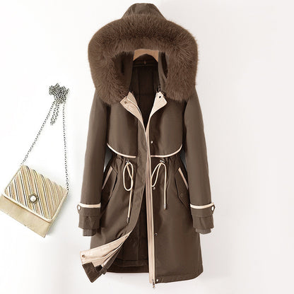 Ladies' parka, medium length, with removable inner lining