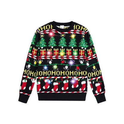 Christmas sweater with 3D print and light effects