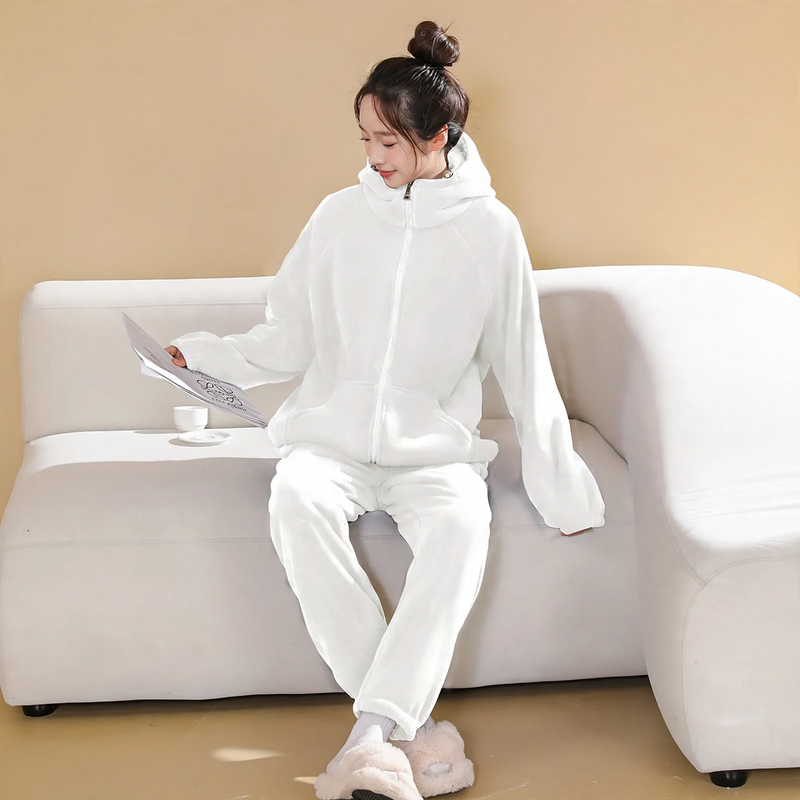 Padded Flannel Loungewear Set for Women