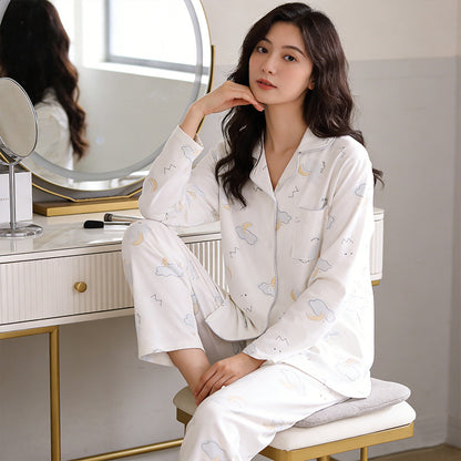 Lightweight women's pajamas, long sleeve, spring and autumn