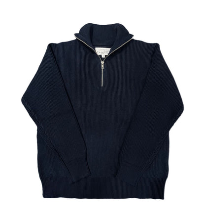 Unisex knitted pullover with zipper, cotton blend