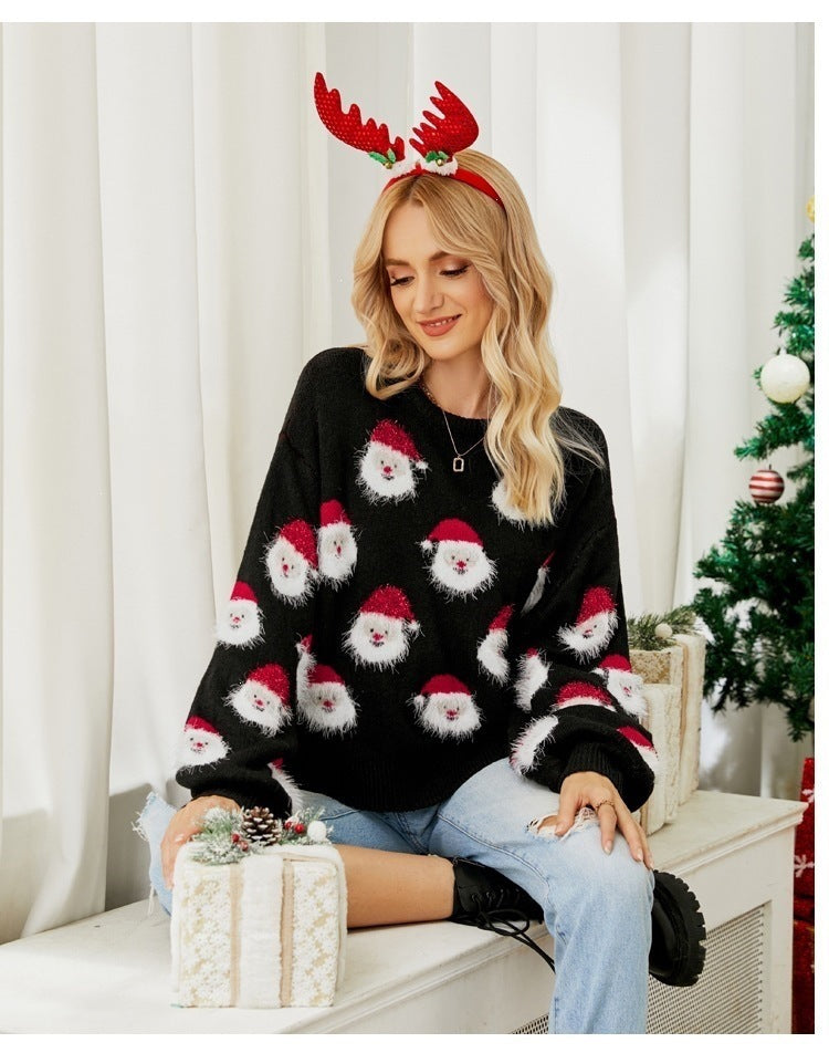 Women’s Christmas sweater with Santa Claus motif
