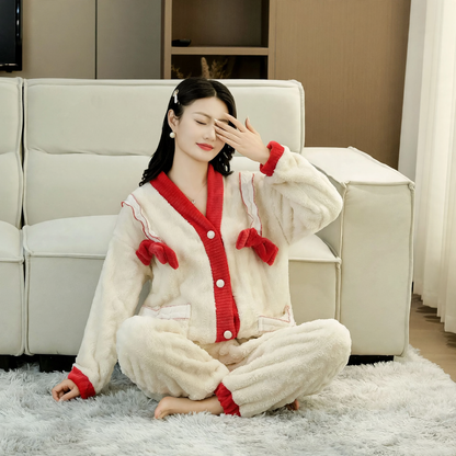 Women's house suit, flannel, lined, with zipper