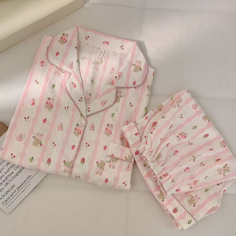 Women's Pajama Set, Long Sleeve, Cartoon Design