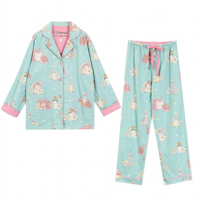 Women's pajamas, cotton, brushed on both sides, versatile
