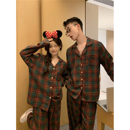 Pair-house suit set, lined, checkered, autumn and winter