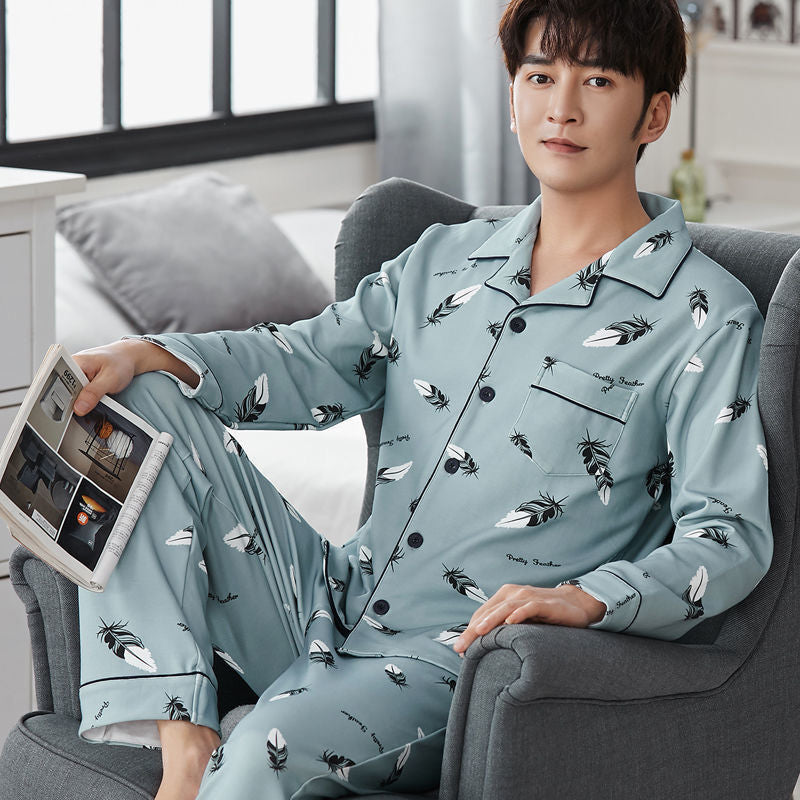 Men's Pajama Set, 100% Cotton, Long Sleeve, Plus Sizes