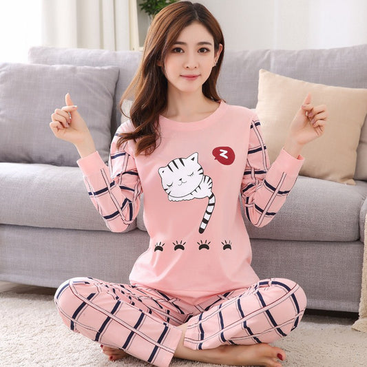 Women’s Pajama Set, Long Sleeve, Cartoon Pattern, Cute