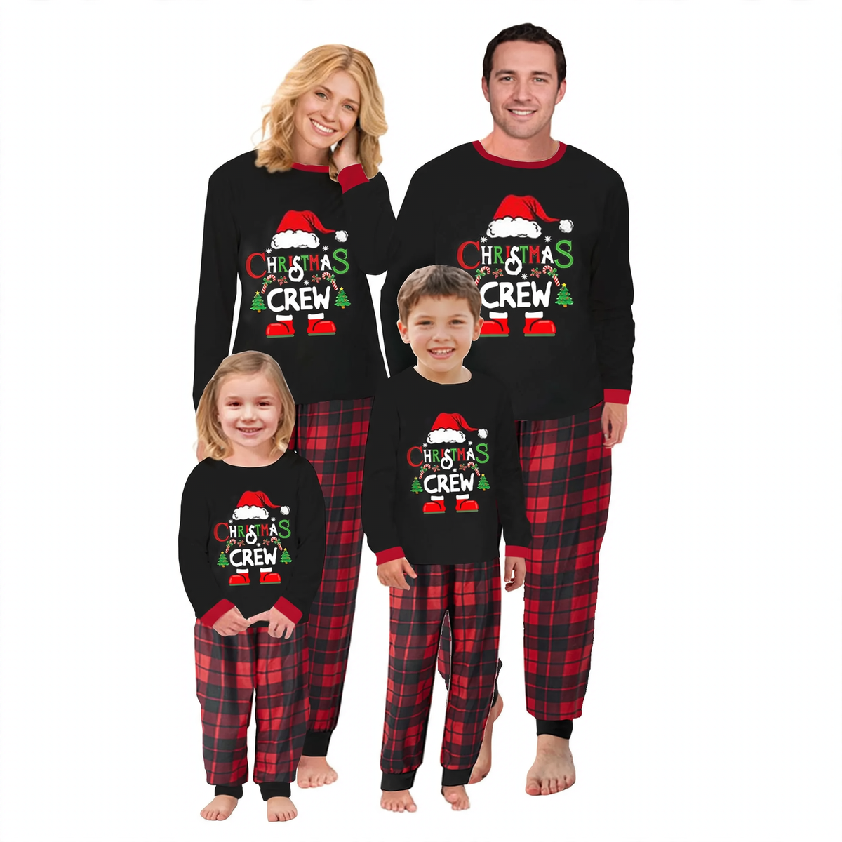 Christmas Family Pajama Set in Checkered Pattern