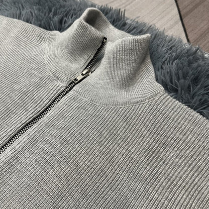 Unisex knitted jacket with roll neck and double zipper