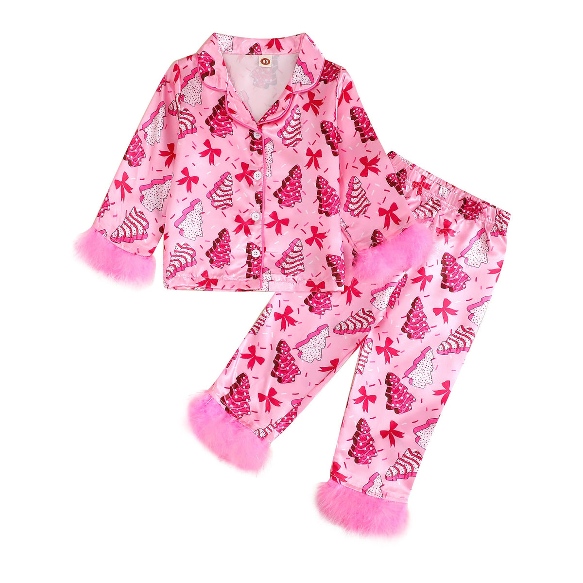 Girls' Pajama Set, Long Sleeve, with Collar