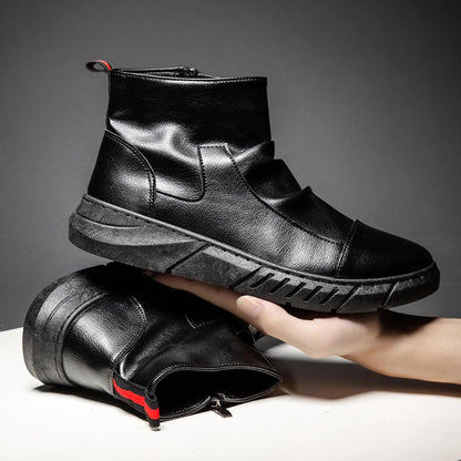 Fashionable men's work boots, ankle-high