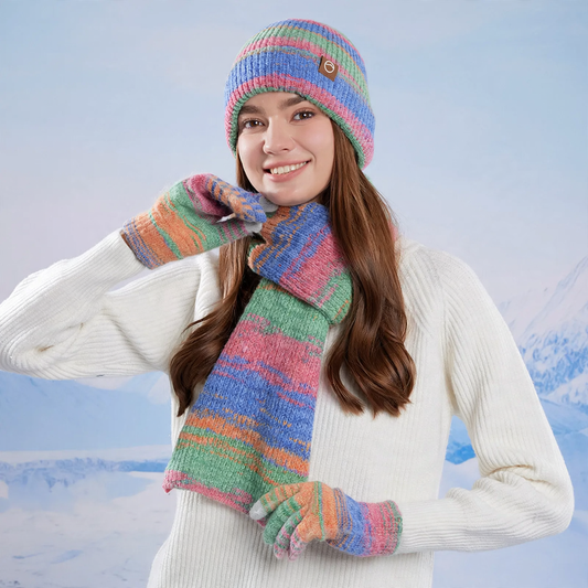 3-piece winter set: beanie, scarf, and touchscreen gloves