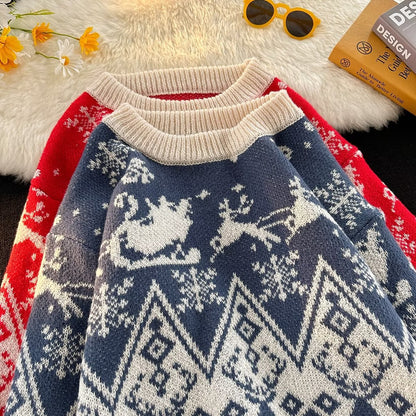 Men's knit sweater, loose fit, warming