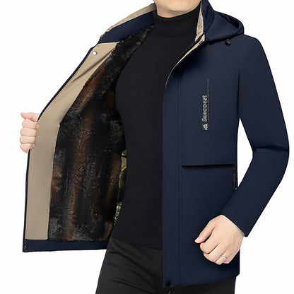 Padded men's winter jacket, business style, easy care