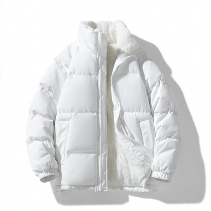 Men's quilted jacket, windproof, stand-up collar, loose
